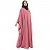 Kaftan with fashionable buttons- Puce Pink